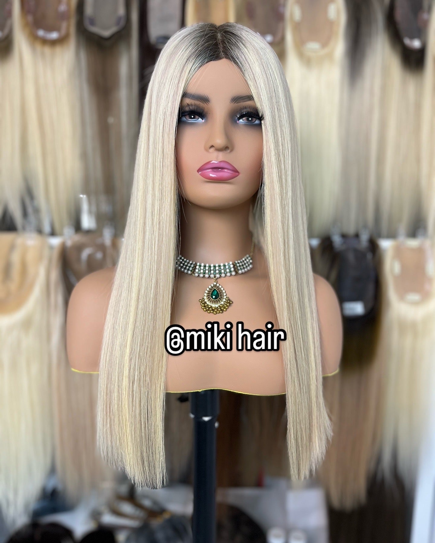 Mono wig soft virgin hair in stock
