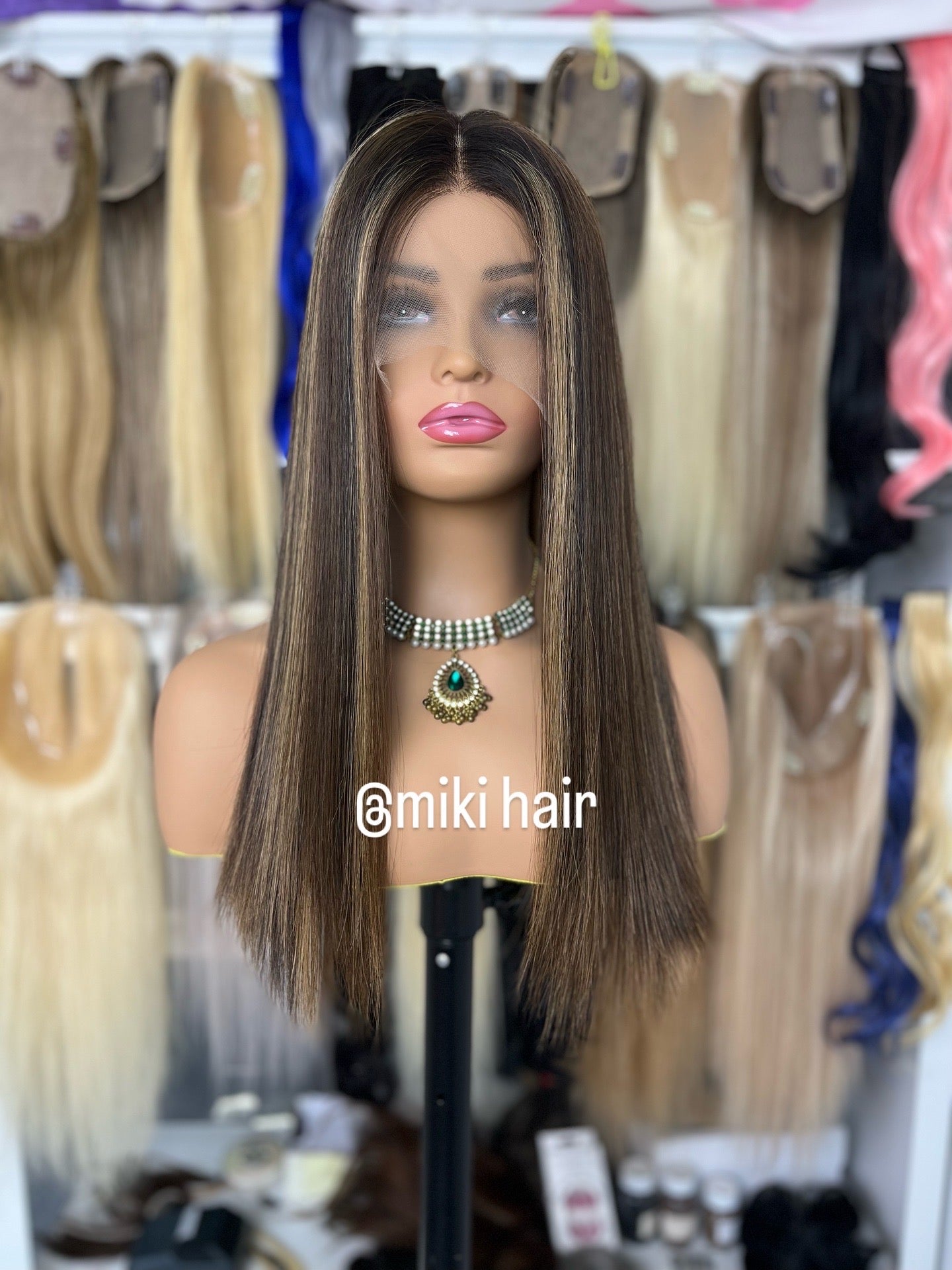 Jewish lace wig #2/8 European virgin hair in stock many colors are available