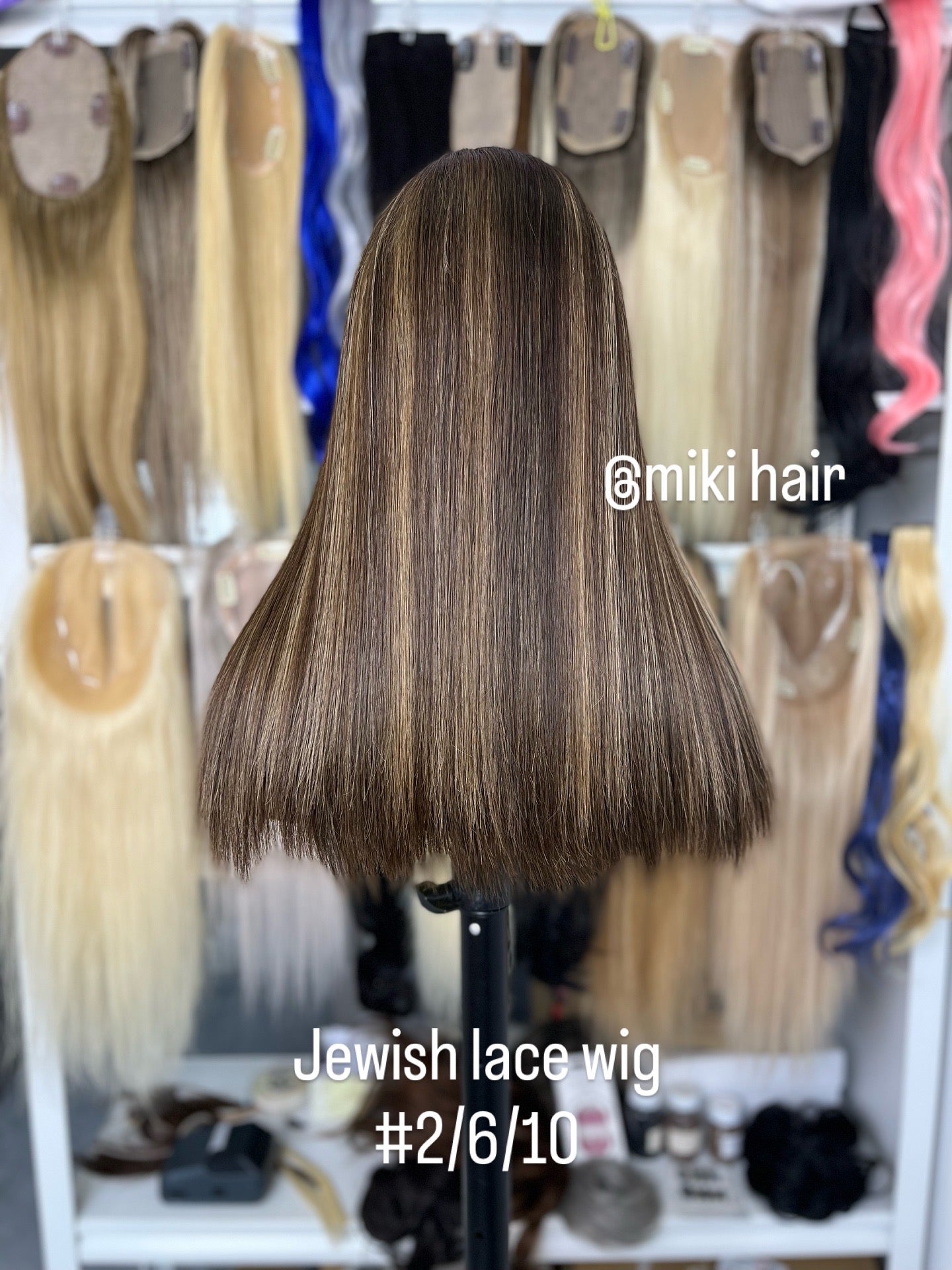 Jewish lace wig #2/6/10 European virgin hair in stock many colors are available