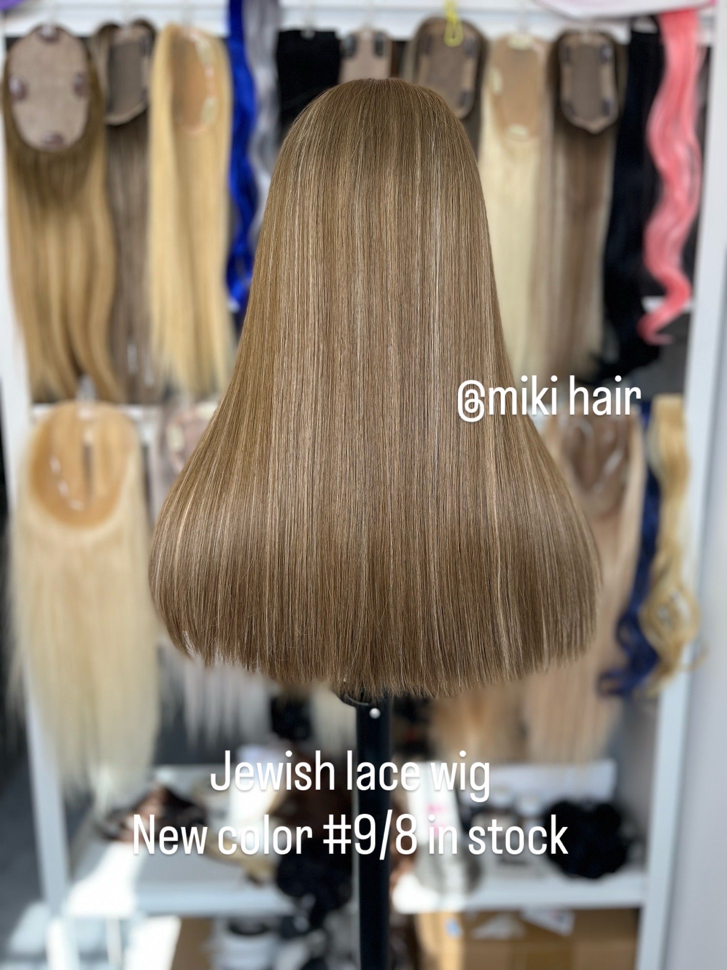 Jewish lace wig #9/8 European virgin hair in stock many colors are available