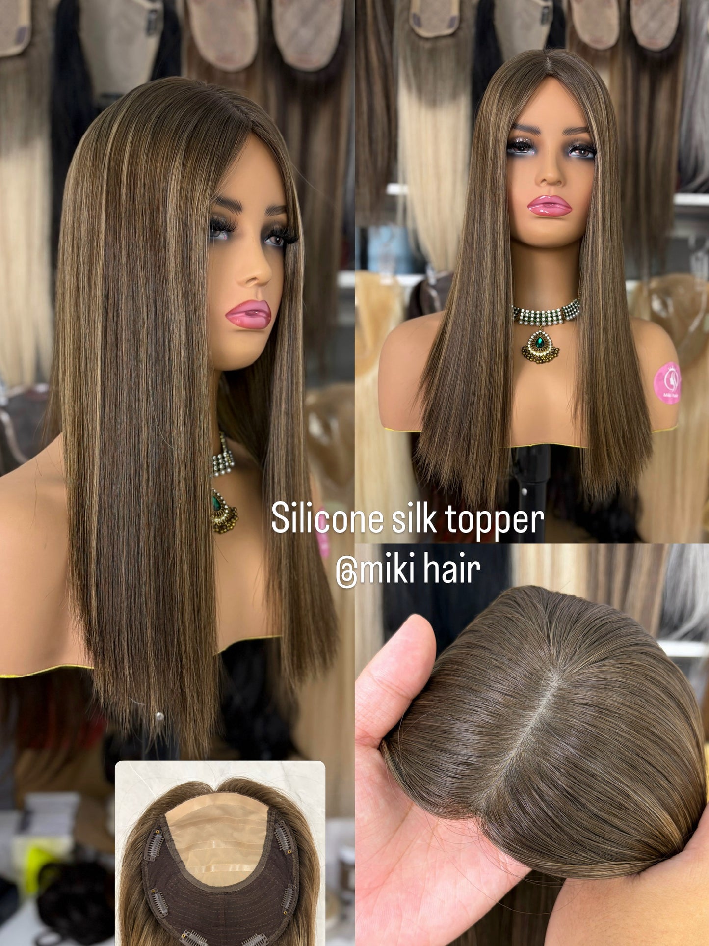silicone silk topper european hair #2/6/10