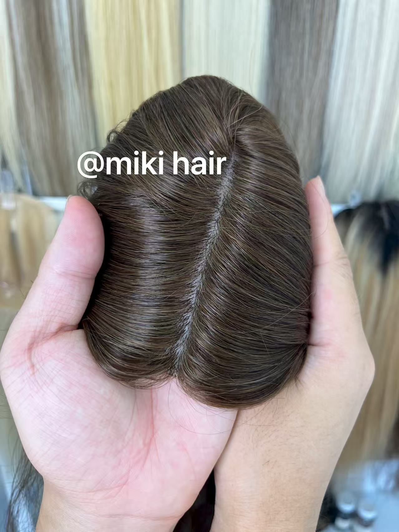 Skin pu topper 13*3*5cm 16inch natural wave